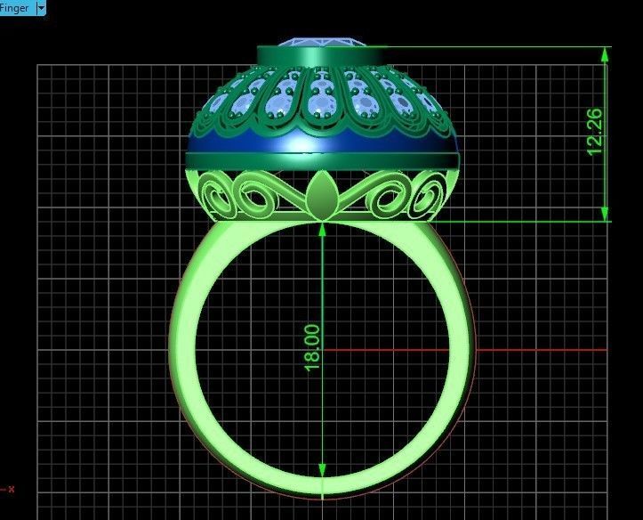 heavy set earrings ring and pendant with enamel and round stones 3D Model Collection_31