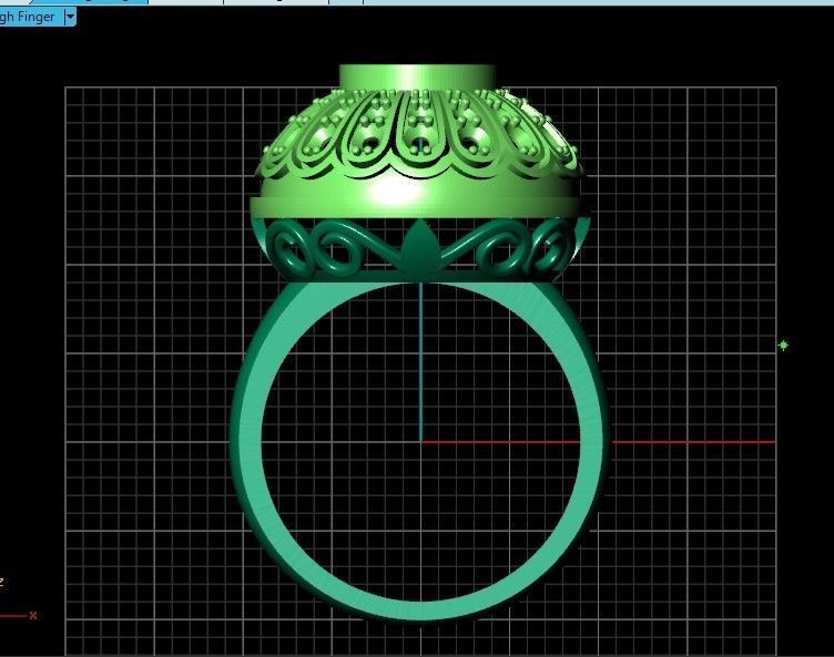 heavy set earrings ring and pendant with enamel and round stones 3D Model Collection_26