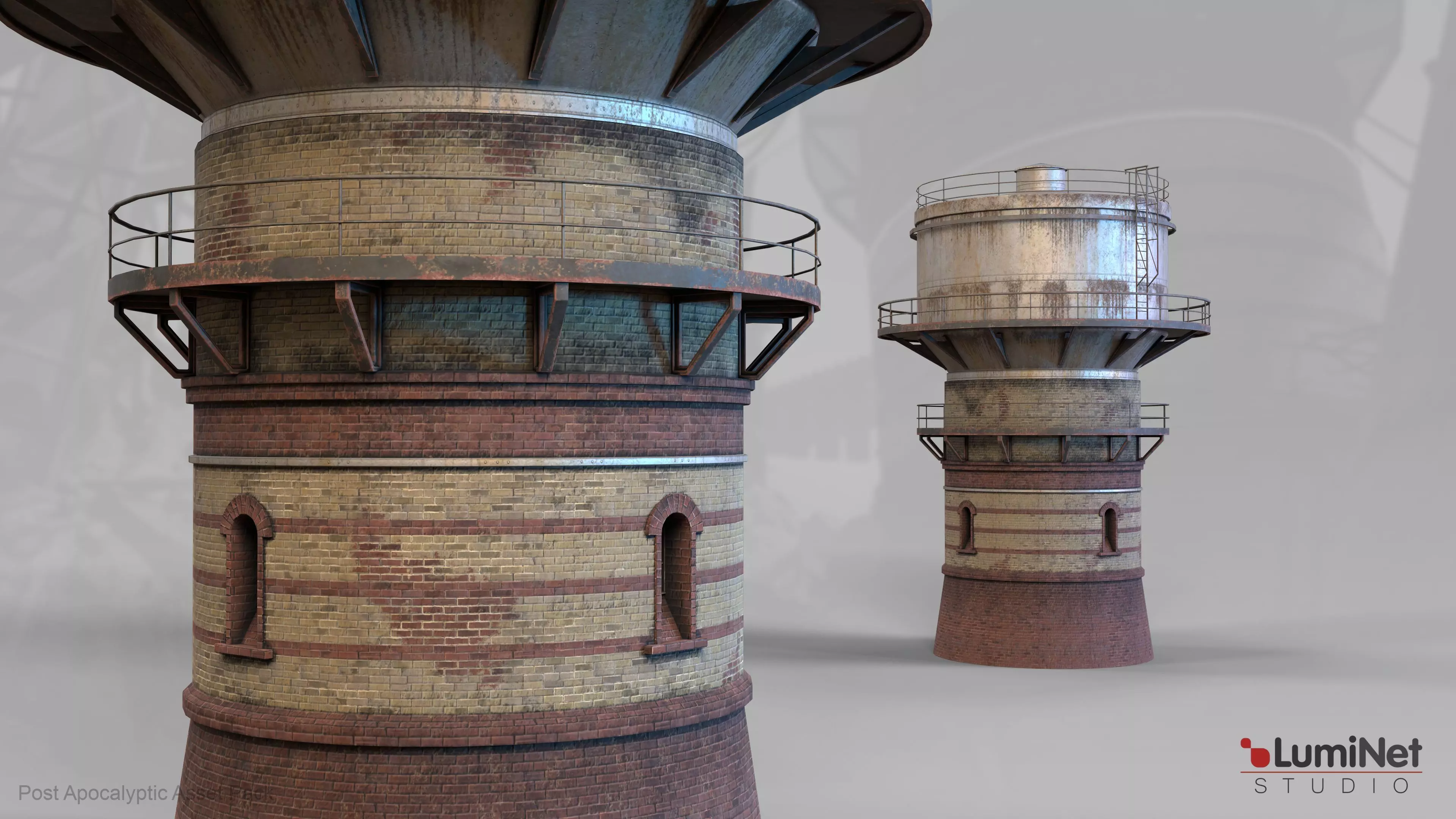 Water Tower 34 of 36 - Post Apocalyptic Low-poly 3D model_0