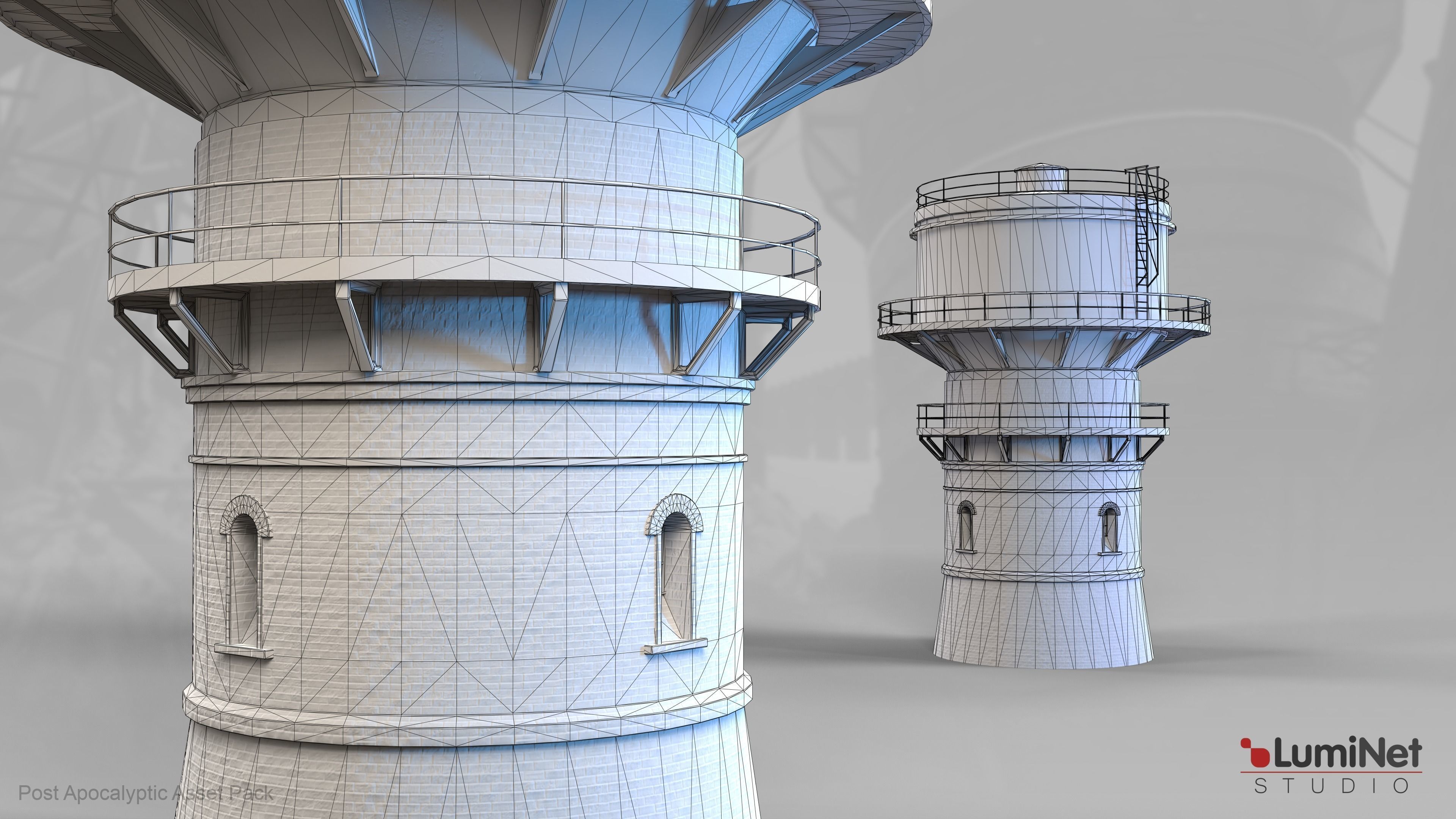 Water Tower 34 of 36 - Post Apocalyptic Low-poly 3D model_1