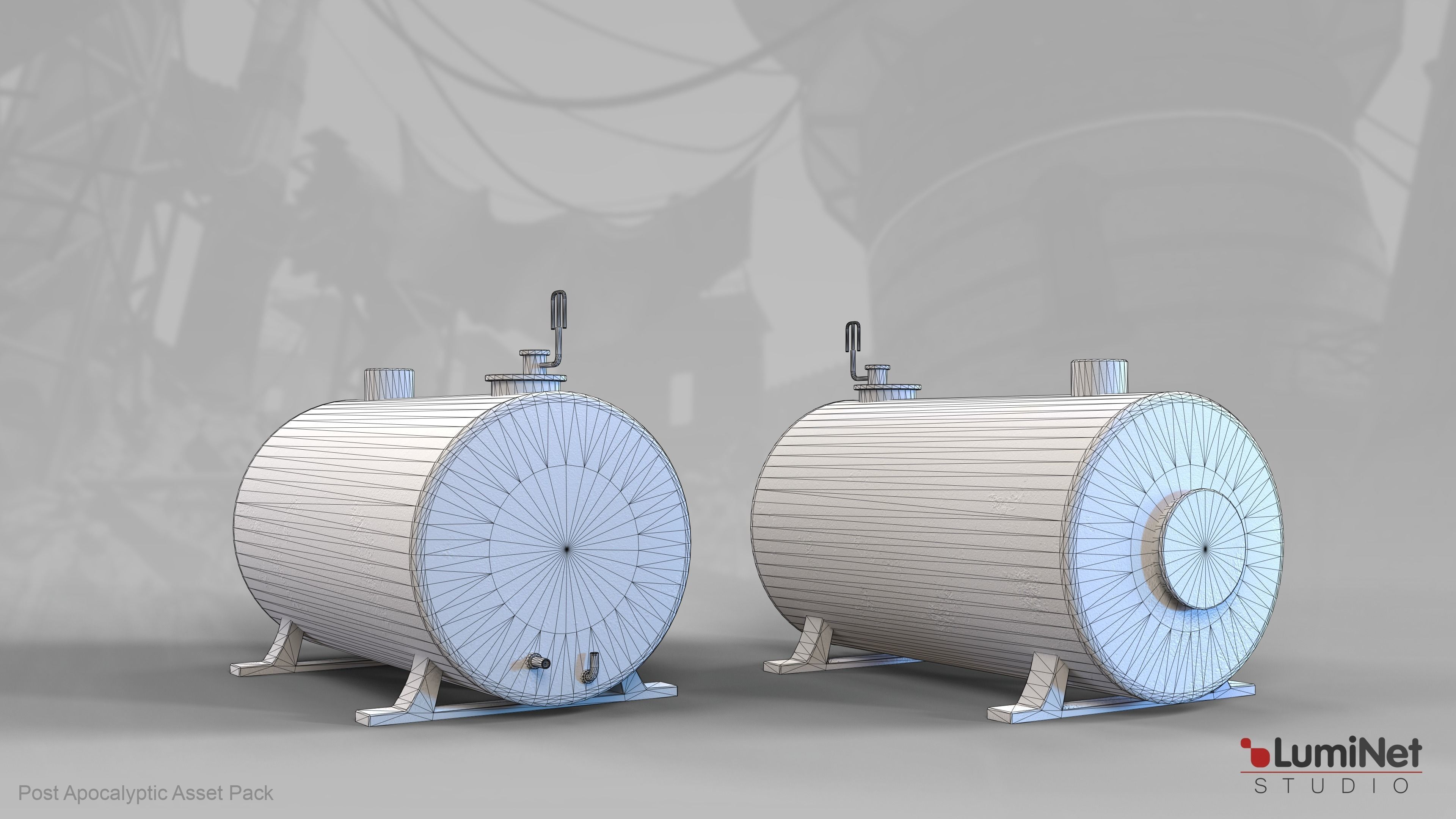 WatertankCylinderStanding 32 of 36 - Post Apocalyptic Low-poly 3D model_1