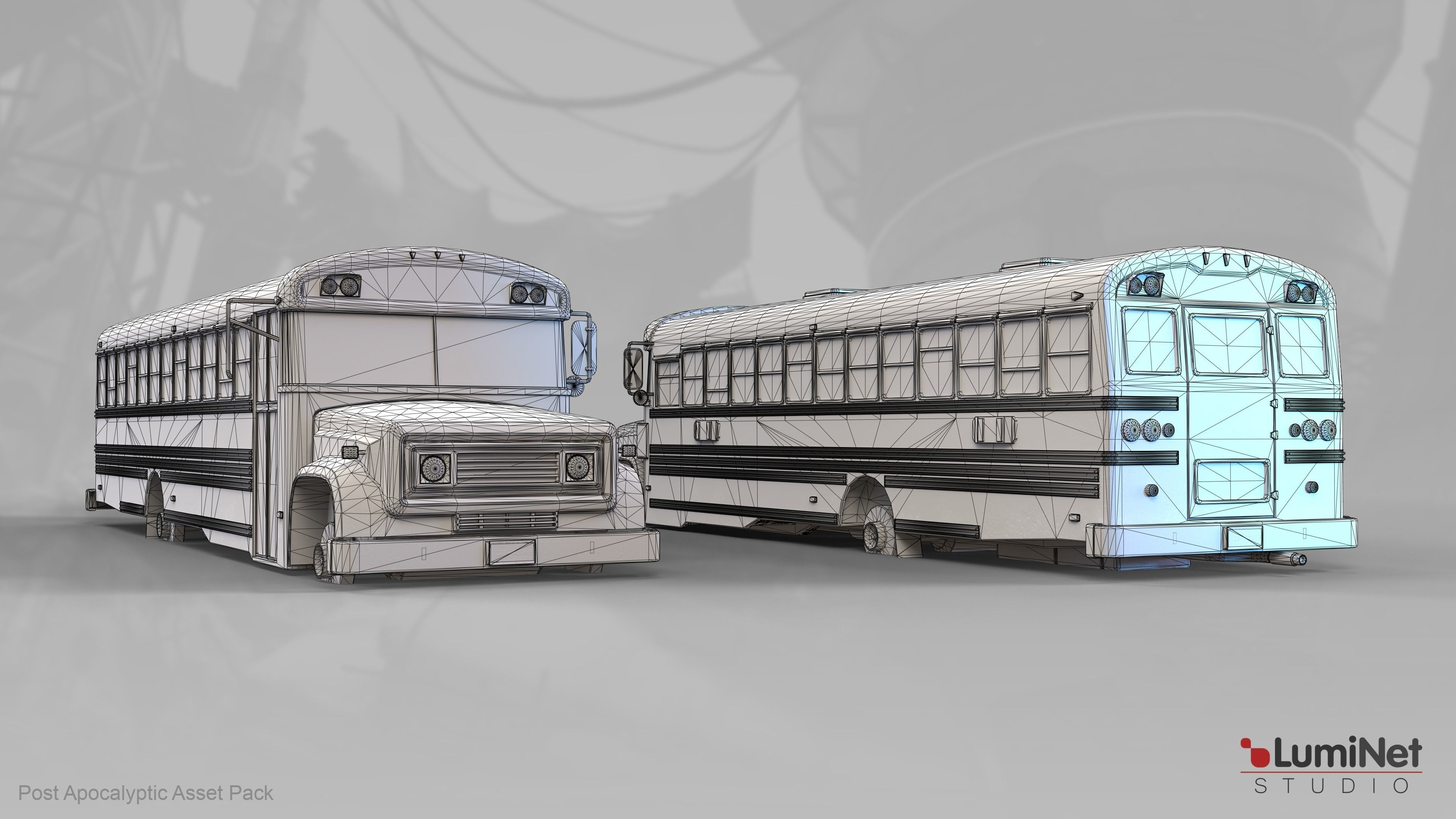 School Bus 26 of 36 - Post Apocalyptic Low-poly 3D model_1