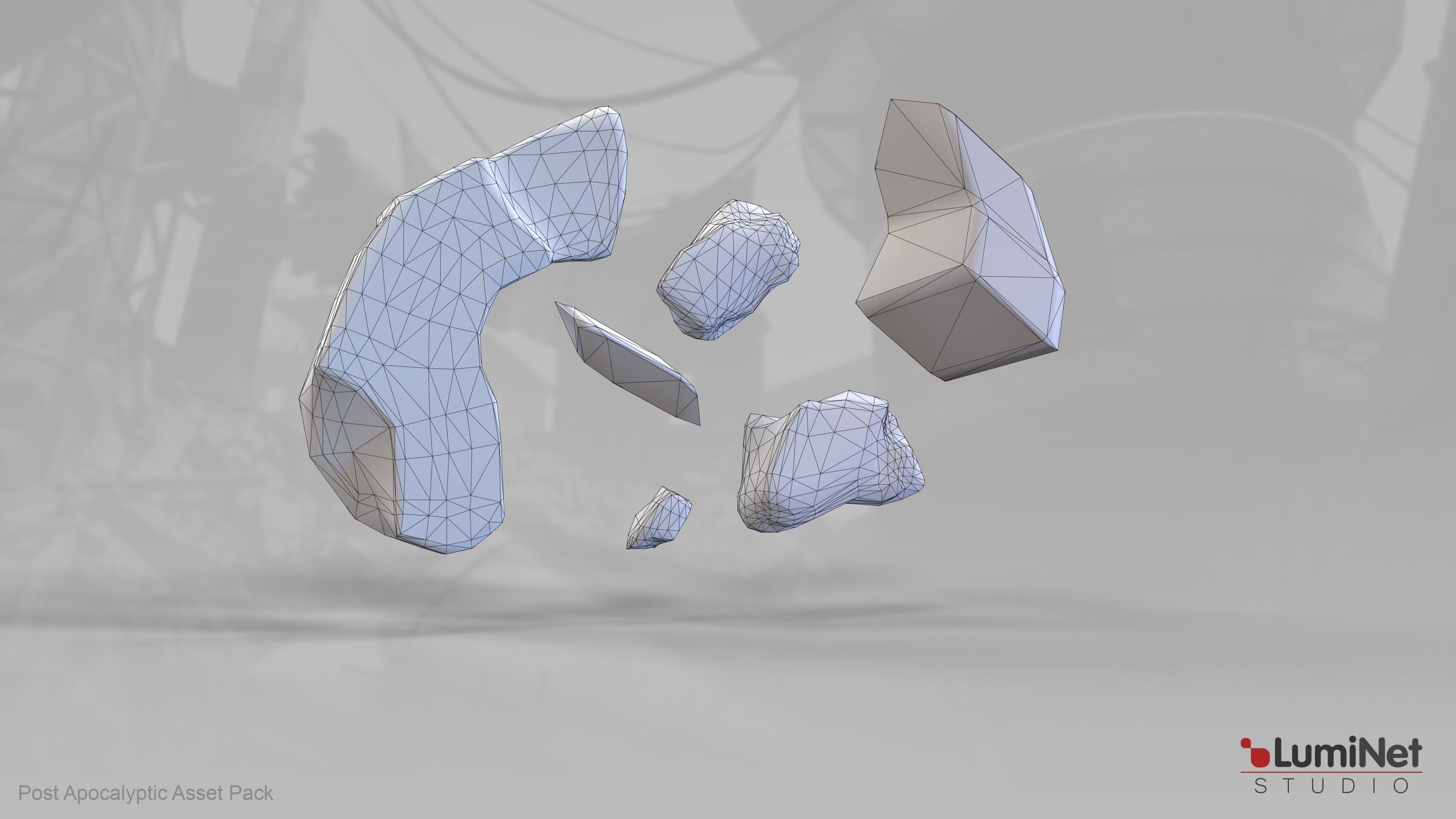 RubbleGrey 24 of 36 - Post Apocalyptic Low-poly 3D model_1