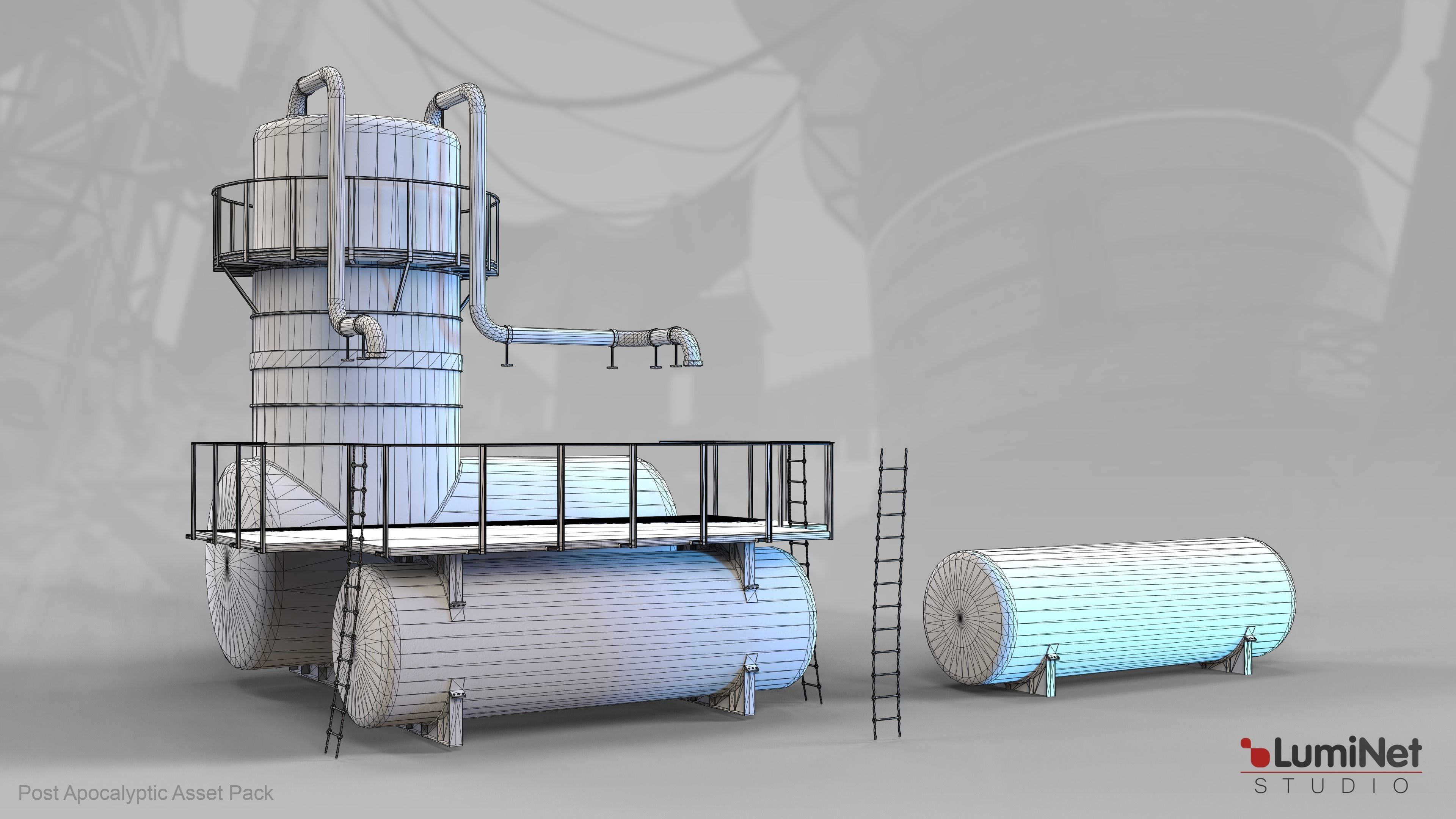 ModHouse 20 of 36 - Post Apocalyptic Low-poly 3D model_1