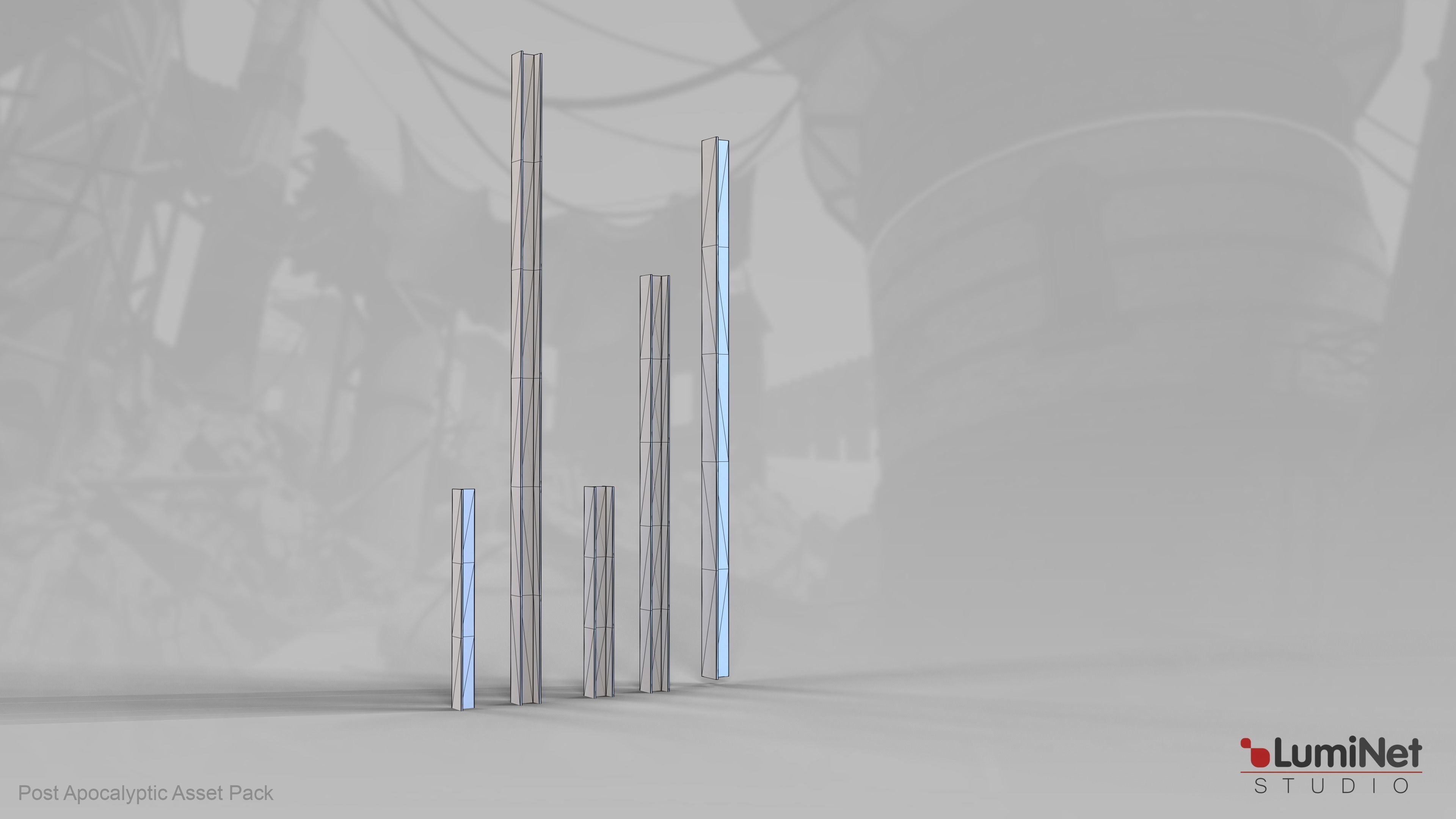 Metal Beams 18 of 36 - Post Apocalyptic Low-poly 3D model_1