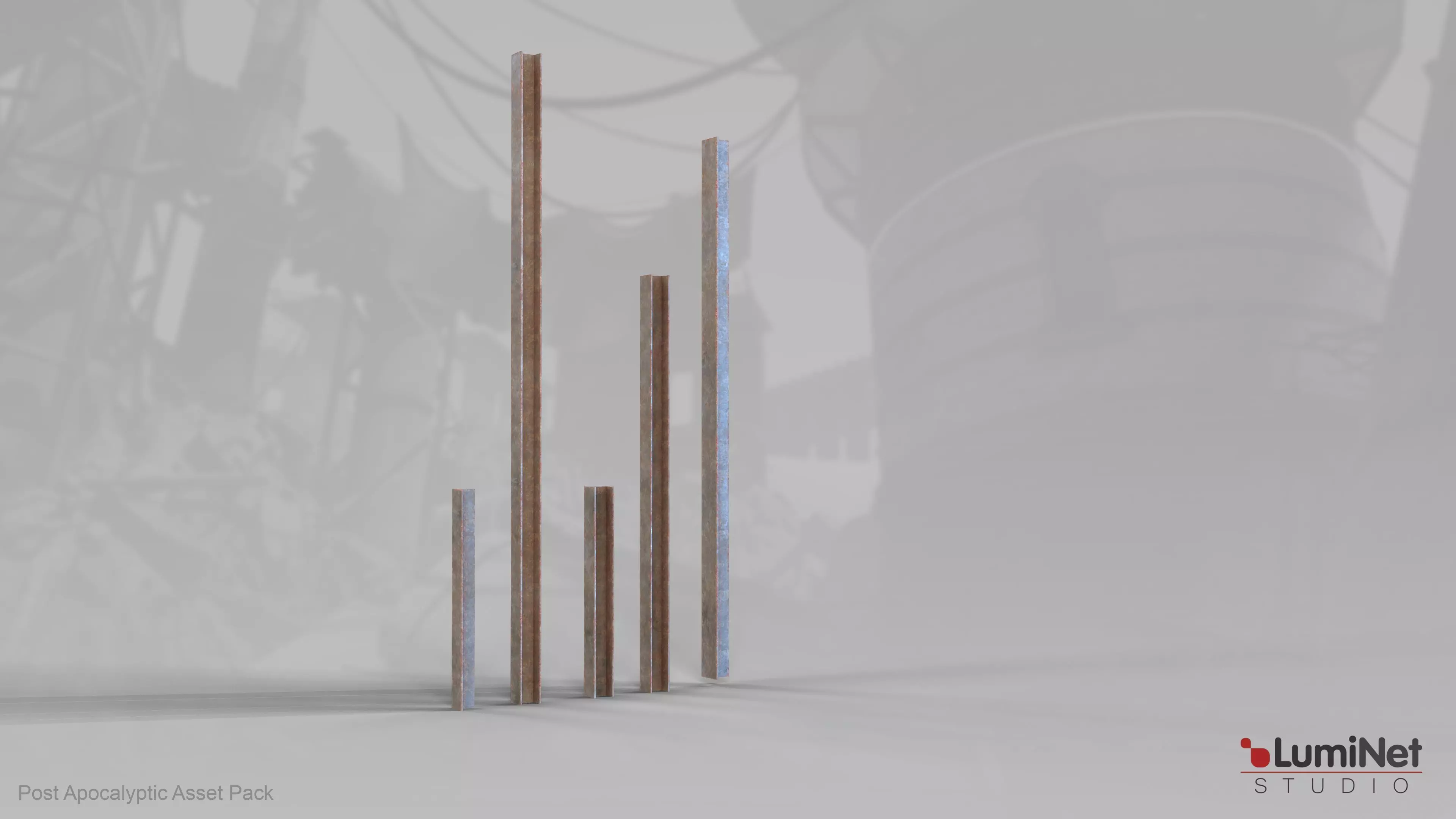 Metal Beams 18 of 36 - Post Apocalyptic Low-poly 3D model_0