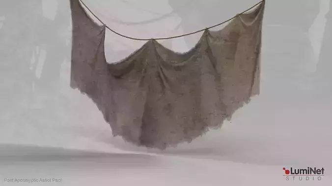 Hanging Textil 12 of 36 - Post Apocalyptic Low-poly 3D model