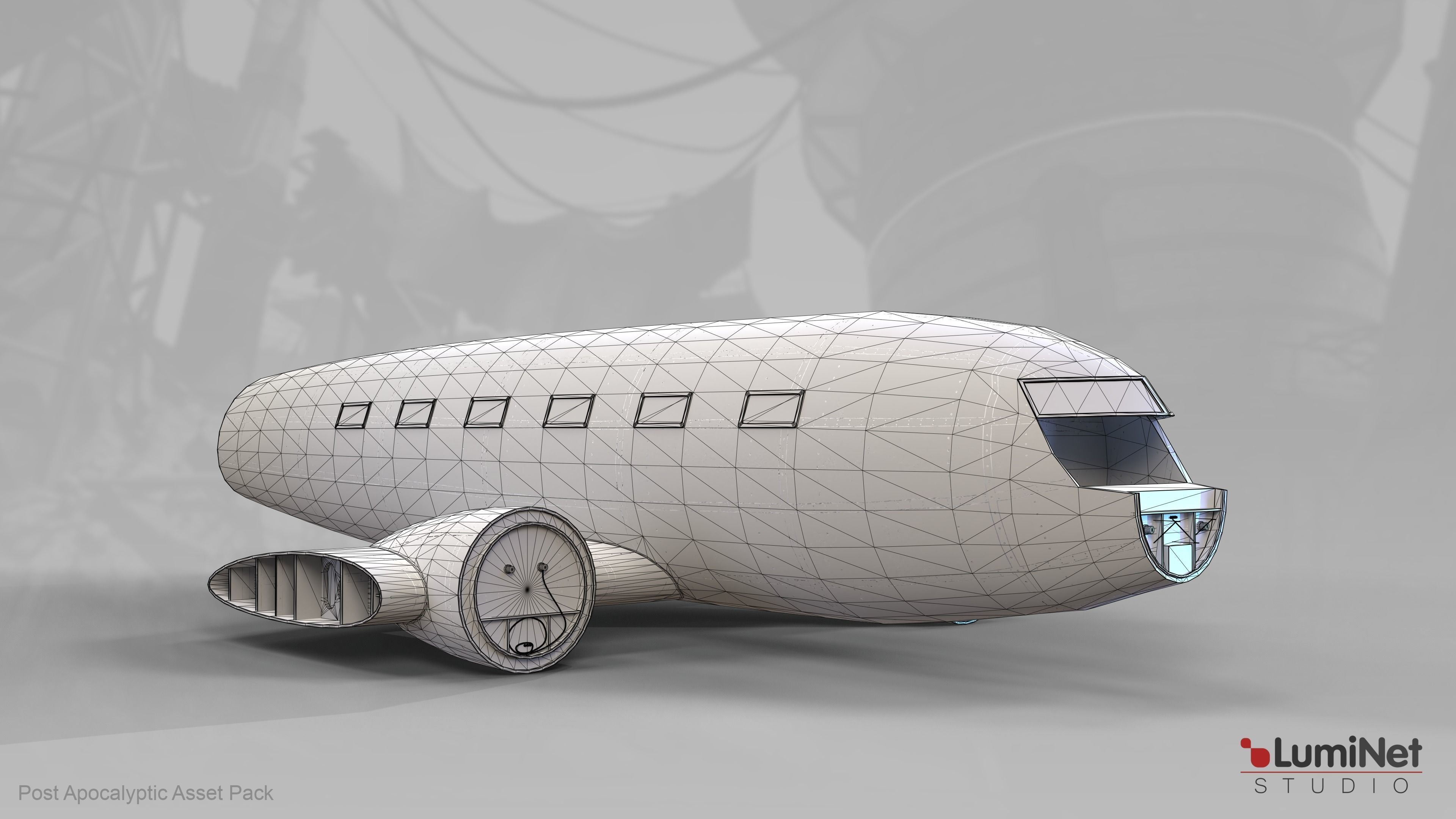 AirPlaneWreck 2 of 36 - Post Apocalyptic Low-poly 3D model_1