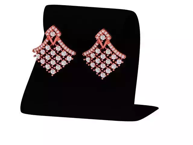 Earrings rose gold plated diamond