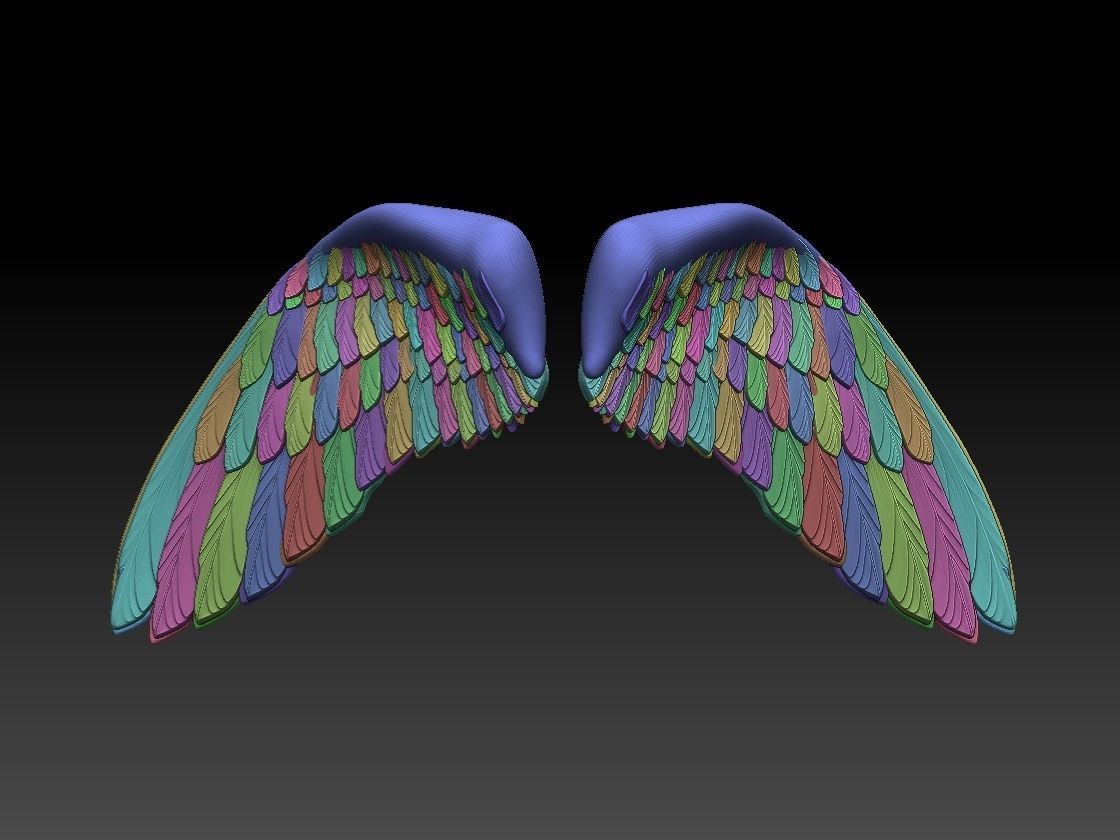 wings angel 3D print model_2