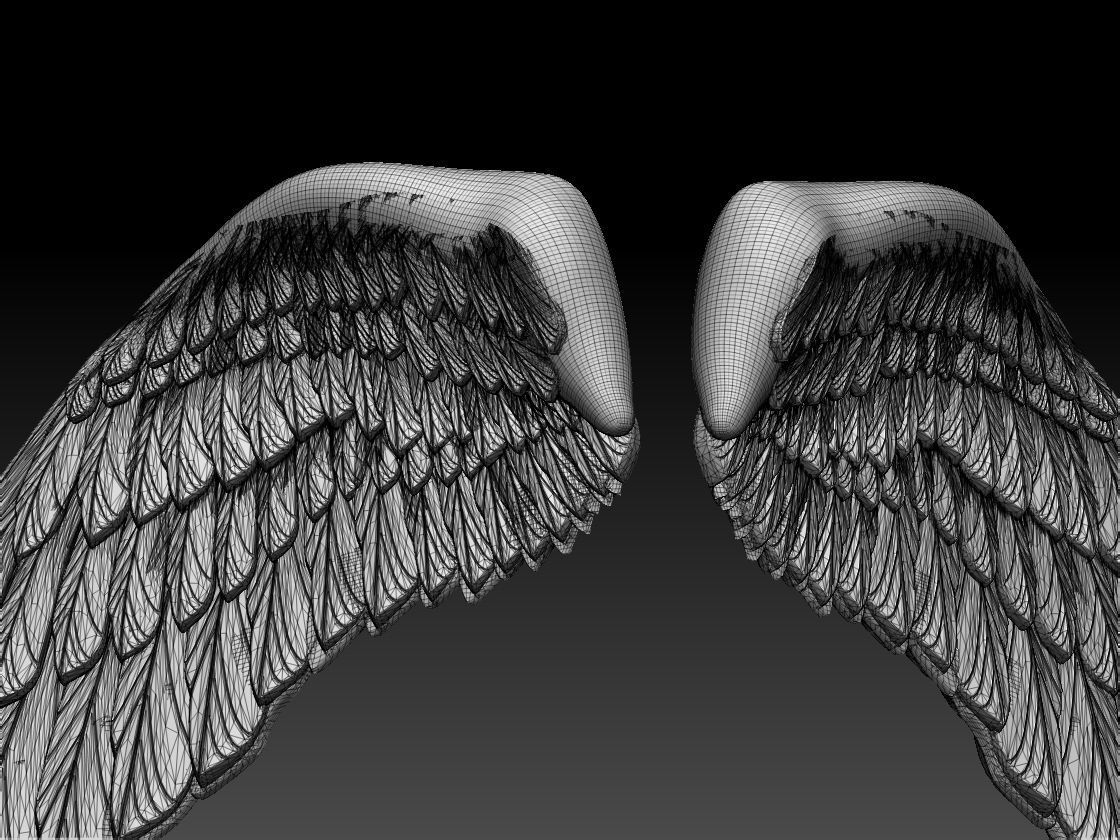 wings angel 3D print model_4
