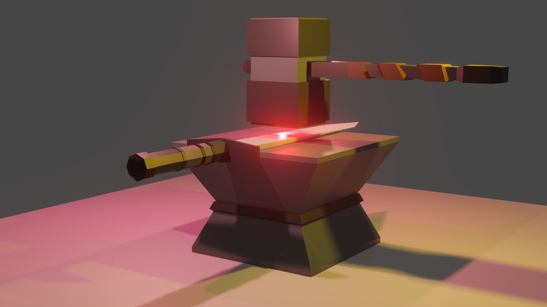 Ancient Sword forging for free  Free low-poly 3D model_2
