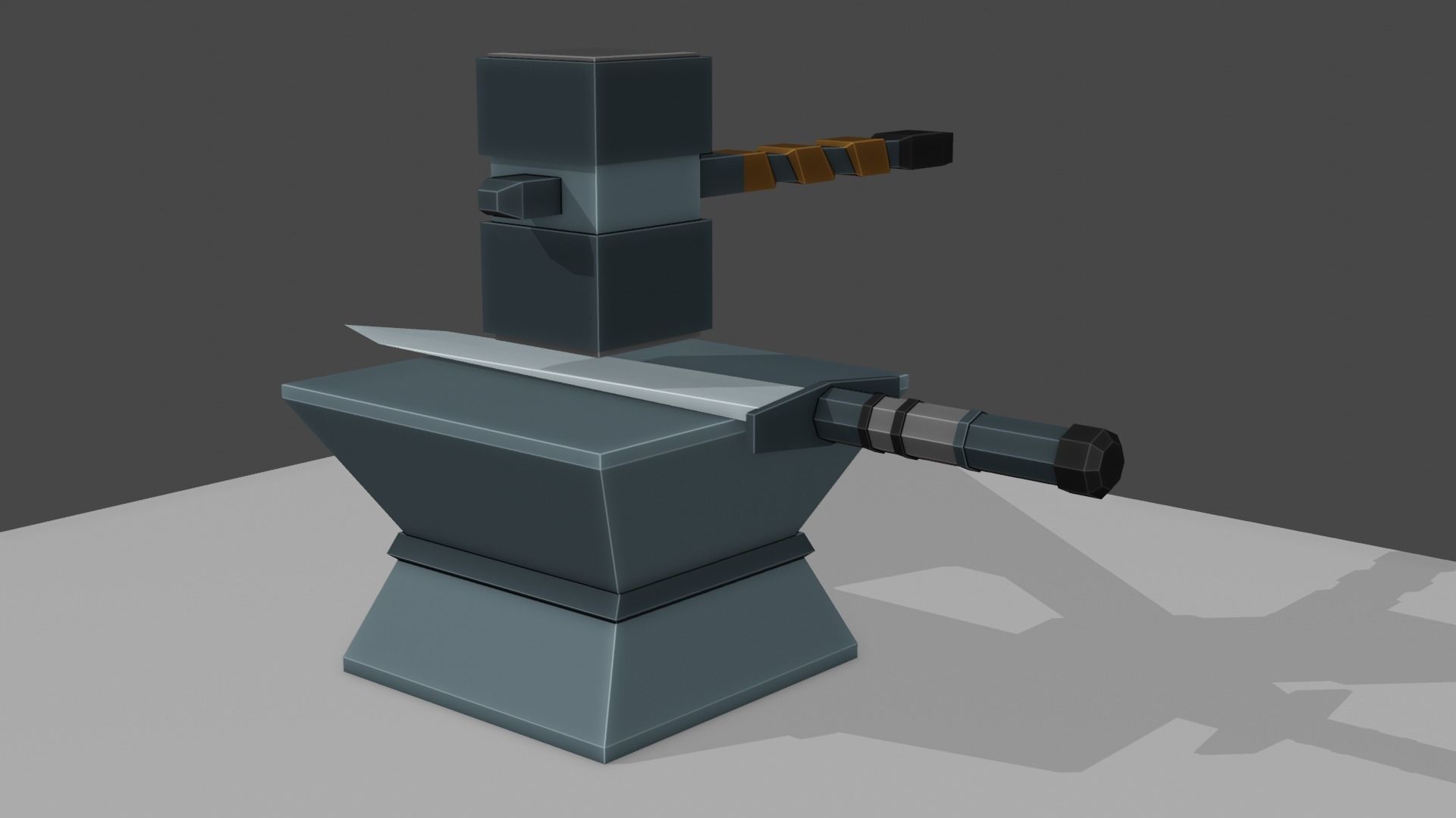 Ancient Sword forging for free  Free low-poly 3D model_11
