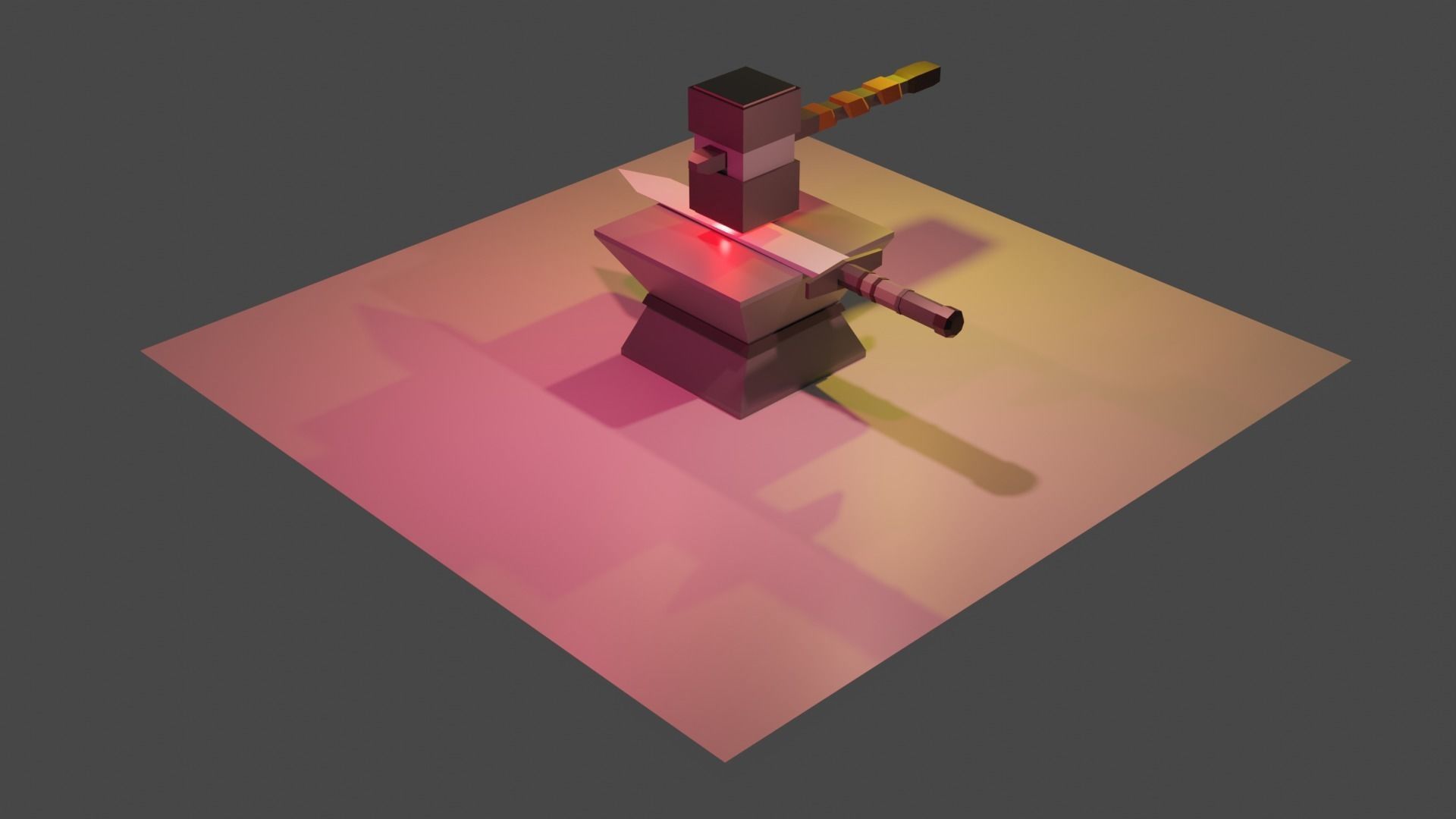 Ancient Sword forging for free  Free low-poly 3D model_7