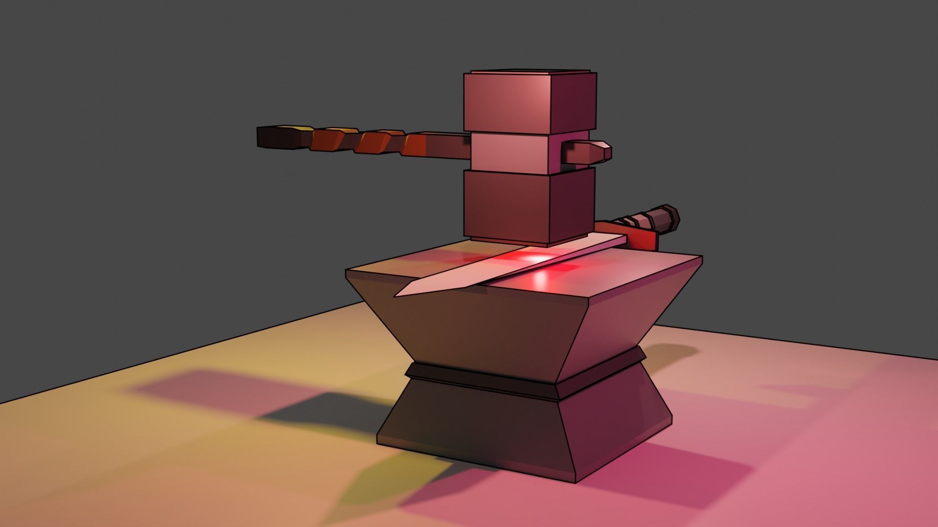 Ancient Sword forging for free  Free low-poly 3D model_9