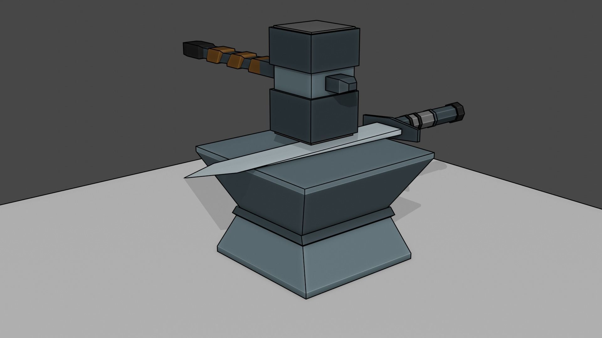 Ancient Sword forging for free  Free low-poly 3D model_13