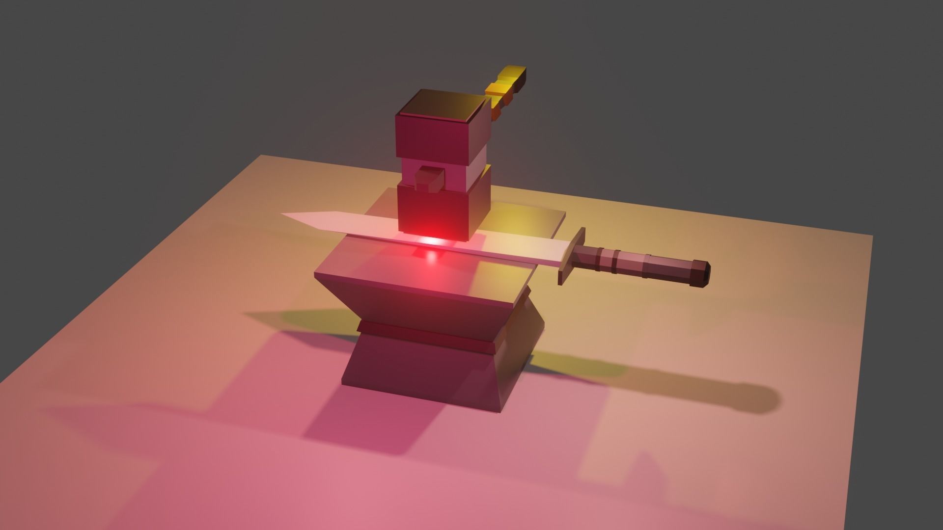 Ancient Sword forging for free  Free low-poly 3D model_6
