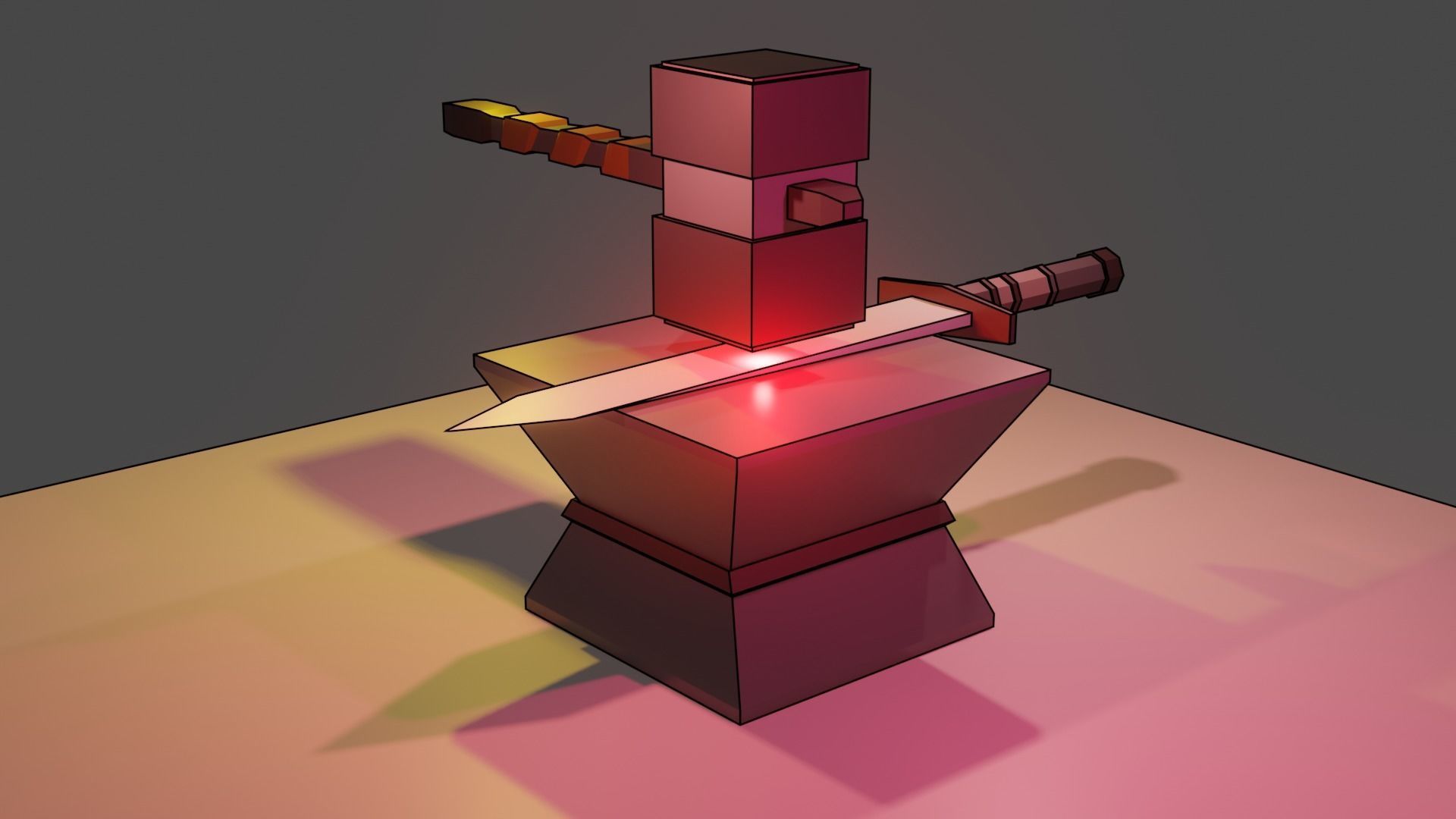 Ancient Sword forging for free  Free low-poly 3D model_10