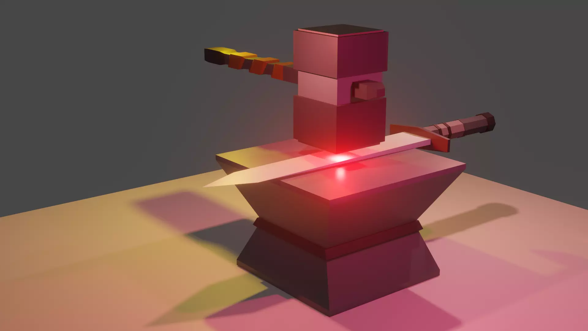 Ancient Sword forging for free  Free low-poly 3D model_0