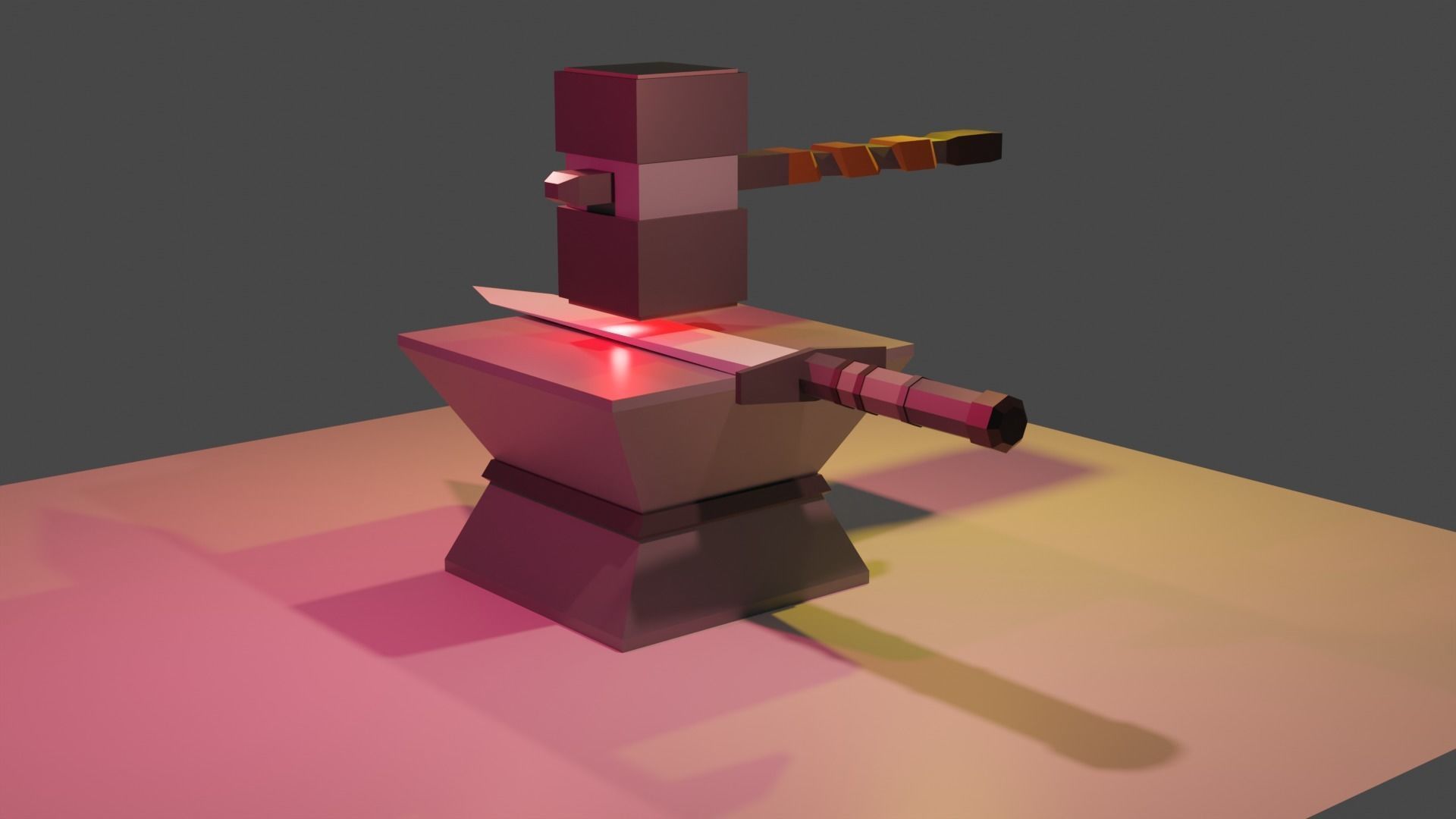 Ancient Sword forging for free  Free low-poly 3D model_8