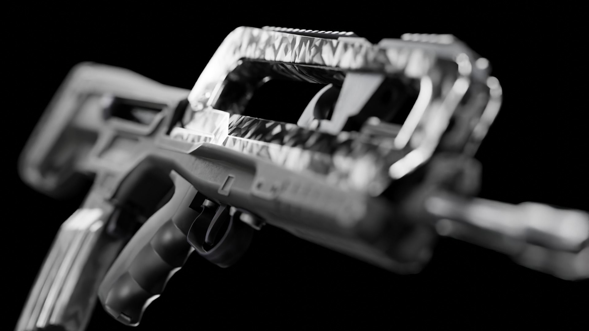  Low Poly FAMAS Rifle Low-poly 3D model_9