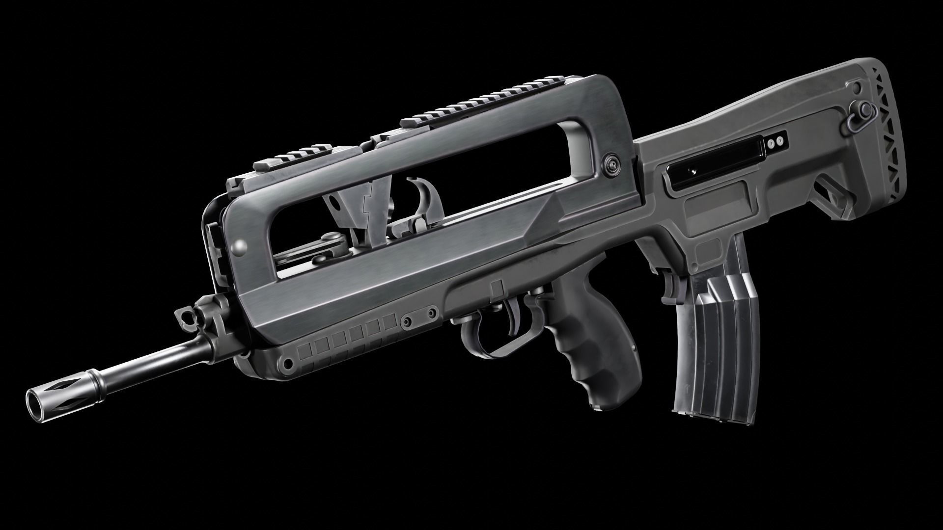  Low Poly FAMAS Rifle Low-poly 3D model_1