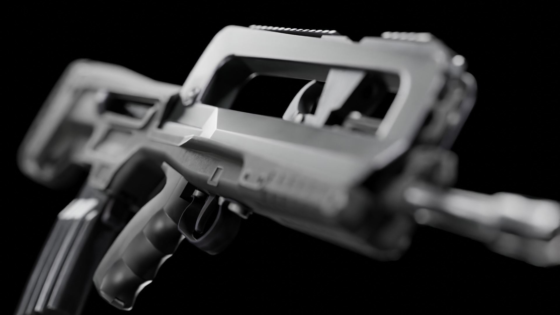  Low Poly FAMAS Rifle Low-poly 3D model_7