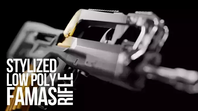  Low Poly FAMAS Rifle Low-poly 3D model