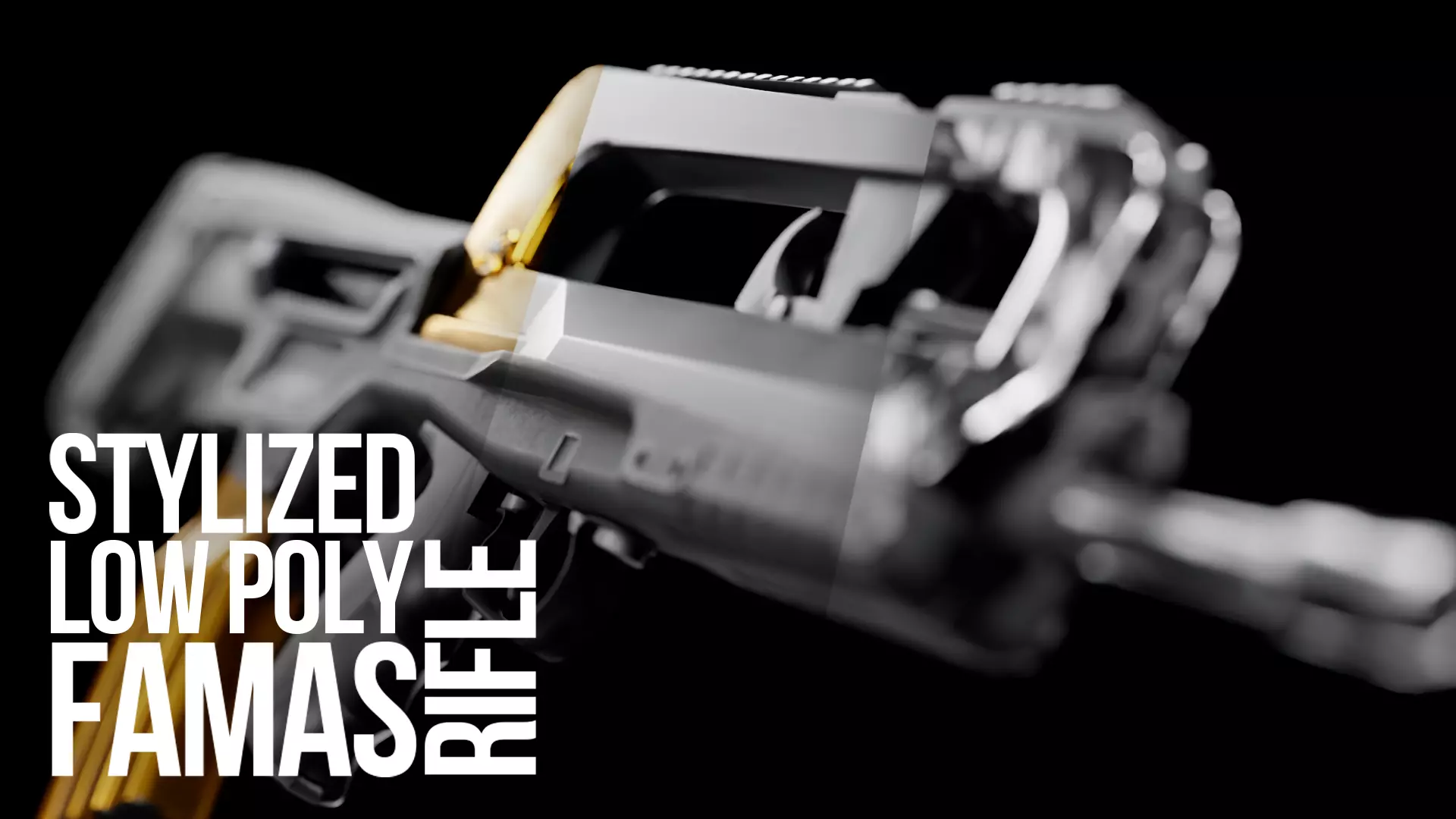  Low Poly FAMAS Rifle Low-poly 3D model_0