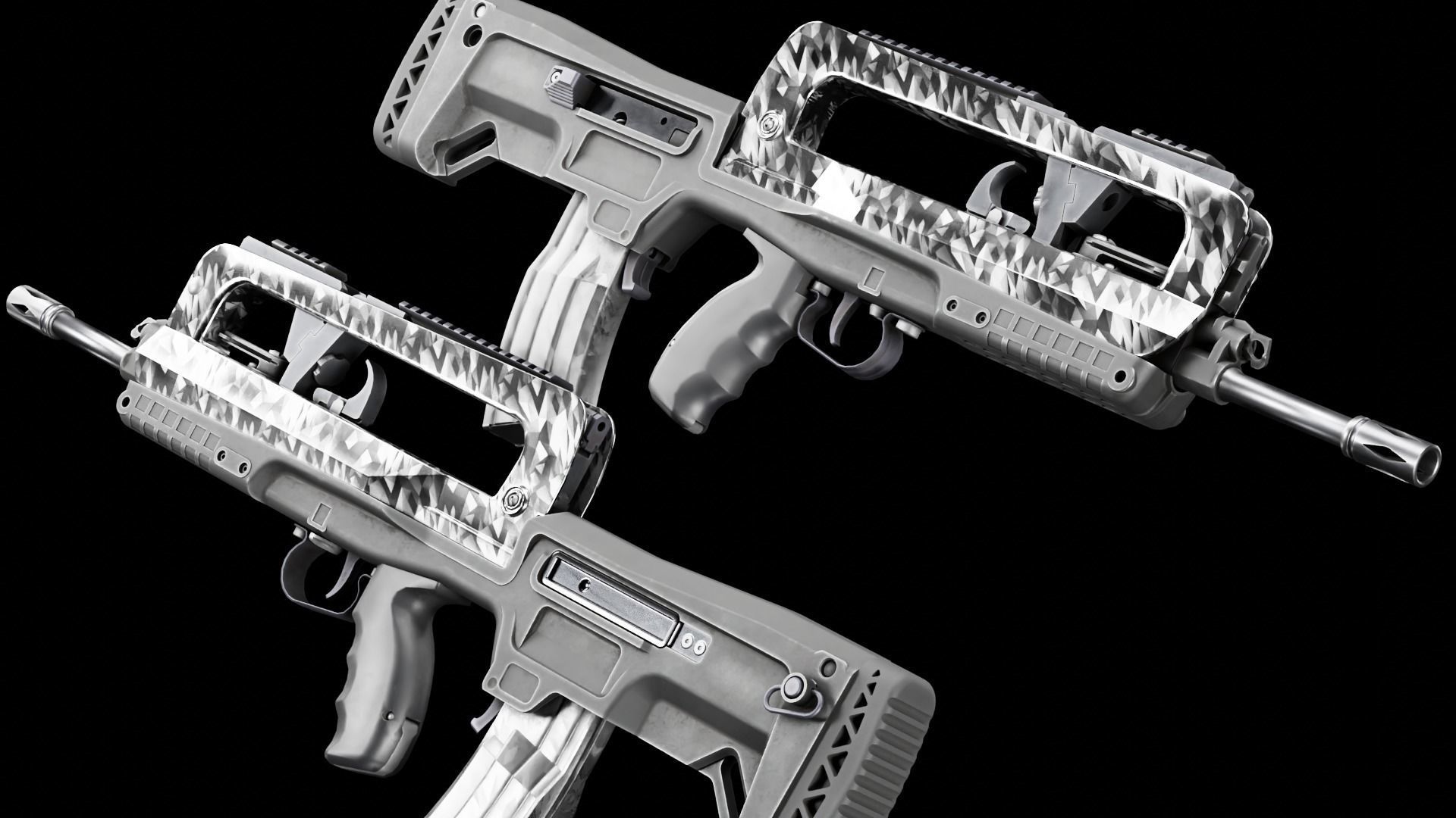  Low Poly FAMAS Rifle Low-poly 3D model_6