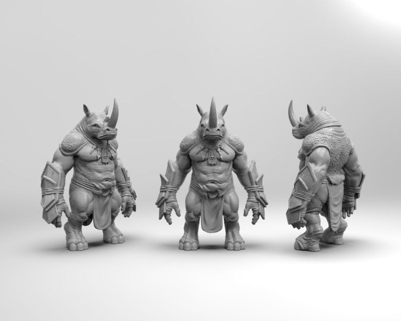 Rhino warrior 3D print model_2