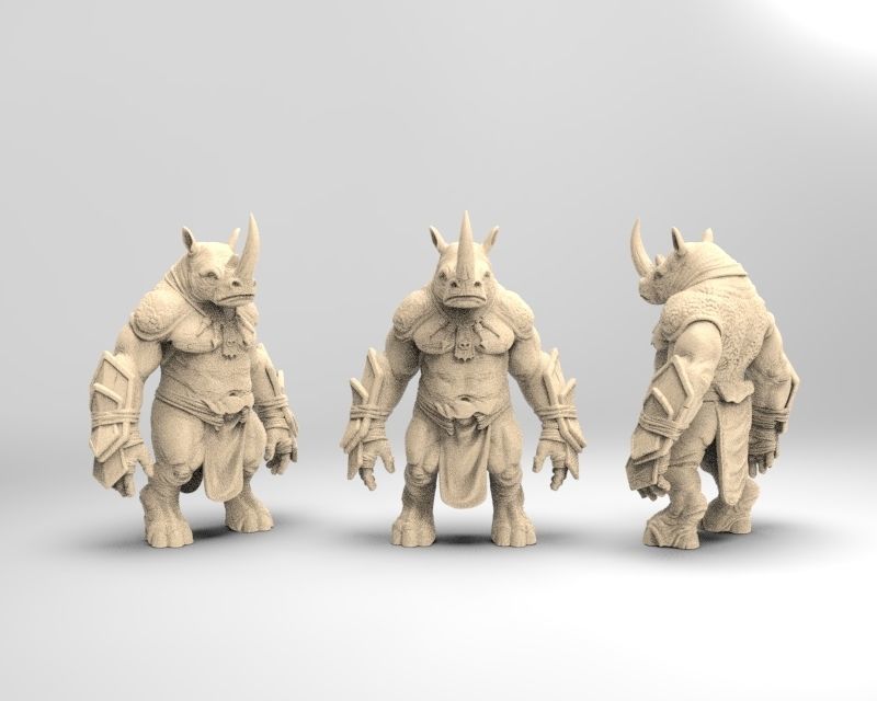 Rhino warrior 3D print model_10