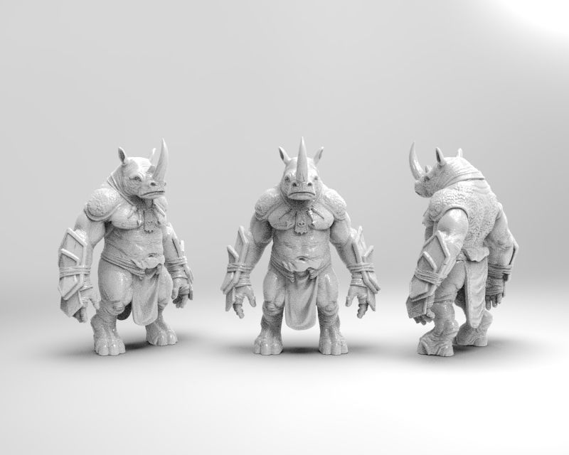 Rhino warrior 3D print model_6