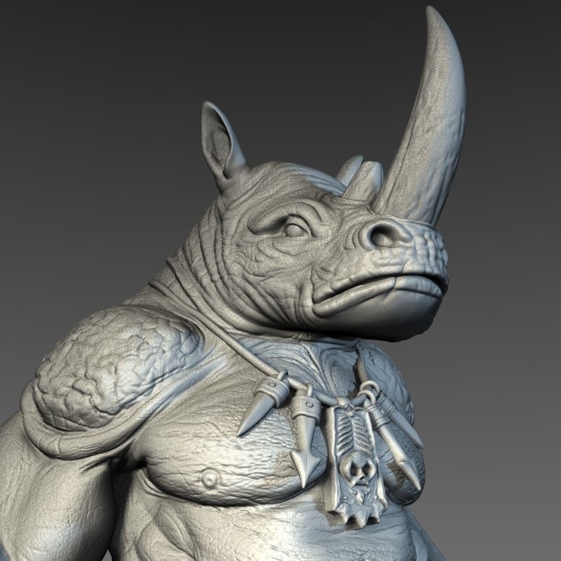 Rhino warrior 3D print model_8
