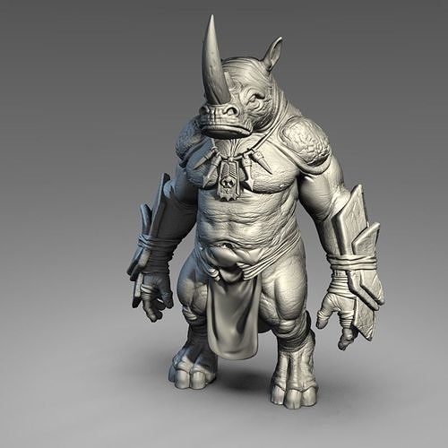 Rhino warrior 3D print model