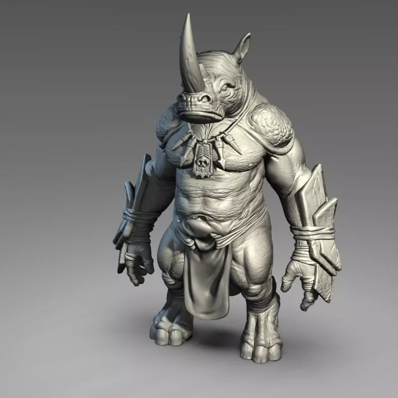 Rhino warrior 3D print model_0