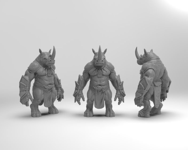 Rhino warrior 3D print model_12