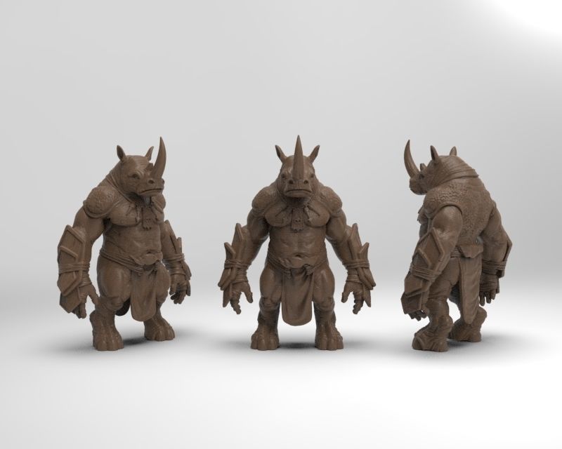 Rhino warrior 3D print model_7