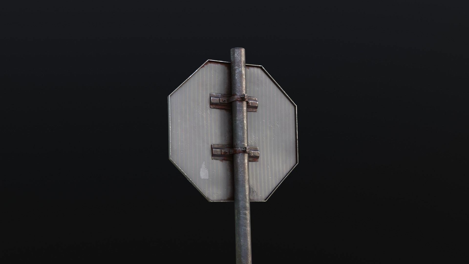 STOP Street Sign post-apocalyptic dirty painted rusty low poly Low-poly 3D model_3