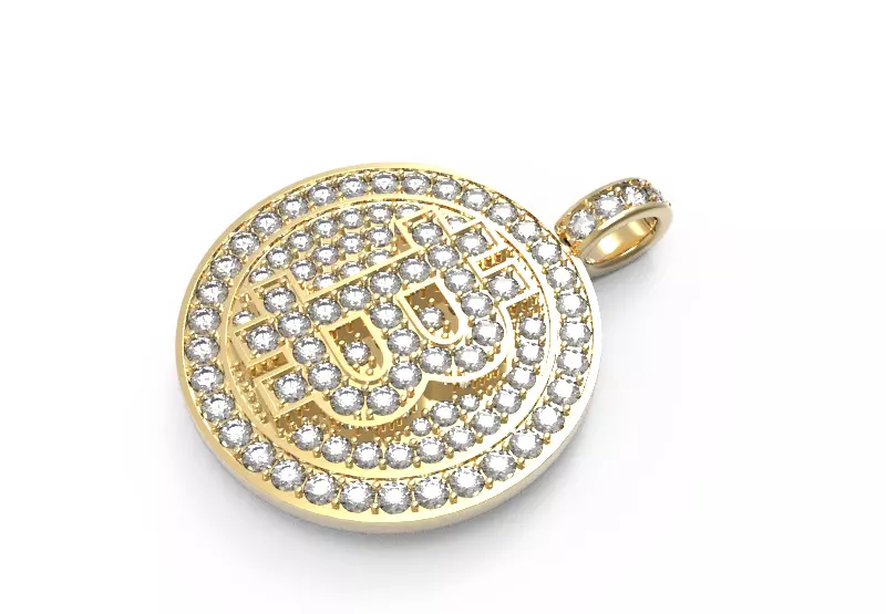 Bitcoin Pendant 3D print model_0
