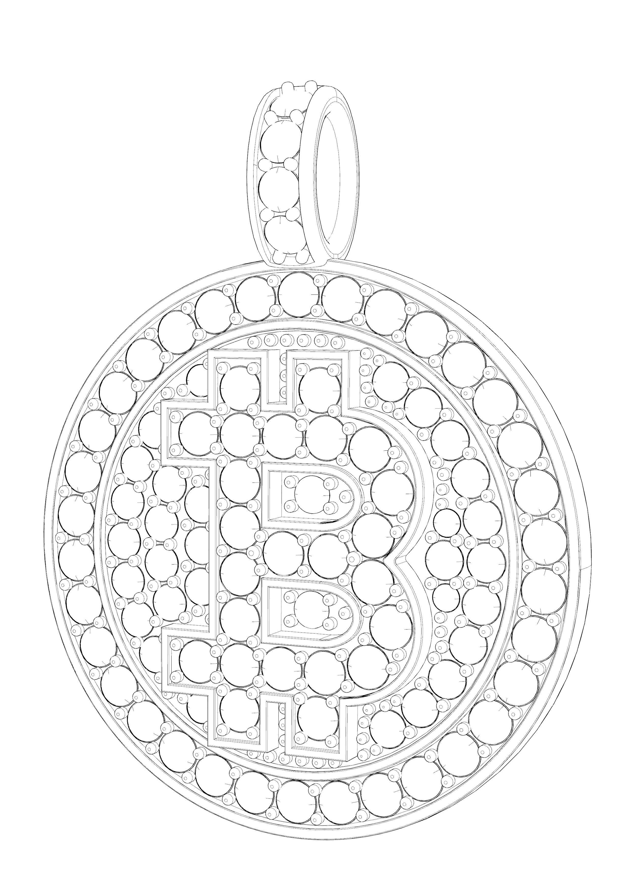 Bitcoin Pendant 3D print model_5