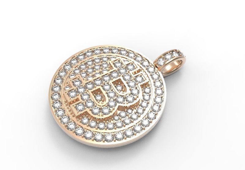 Bitcoin Pendant 3D print model_1