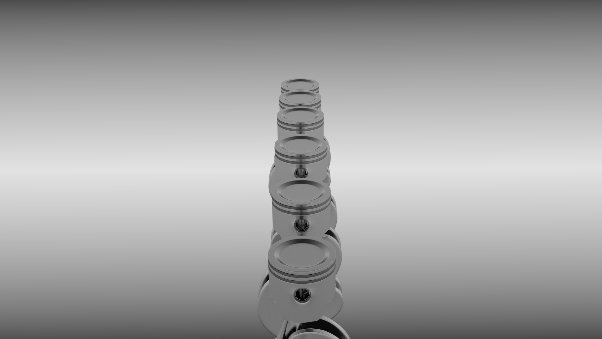 Animated six cylinder engine 3D model_3