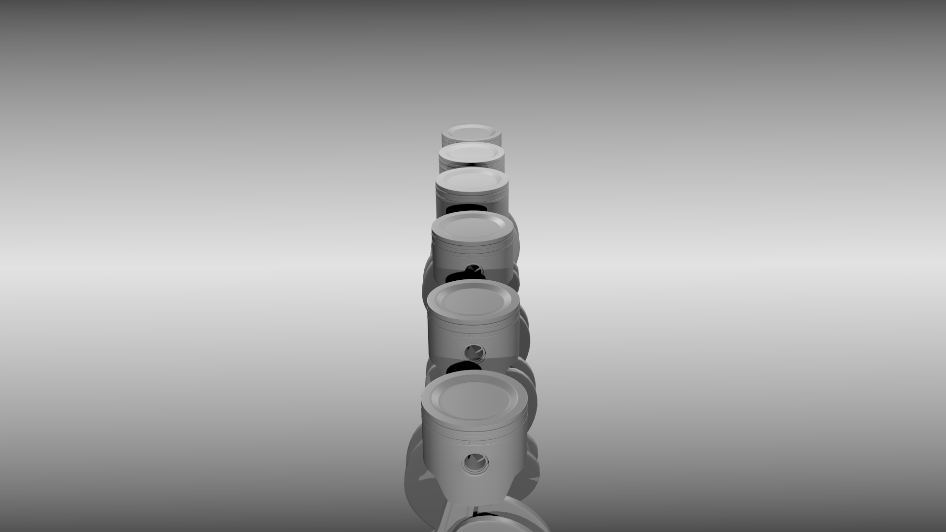 Animated six cylinder engine 3D model_7