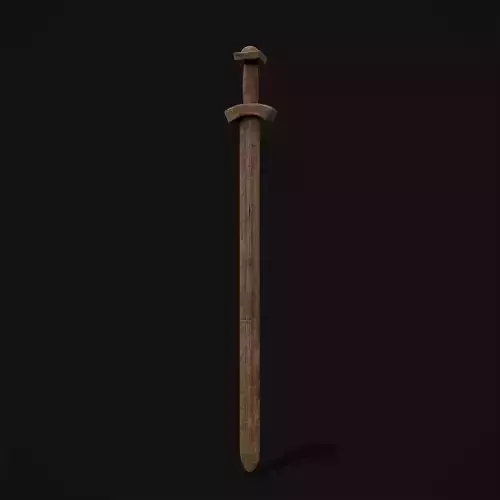 Wooden Toy Short Sword Low-poly 3D model