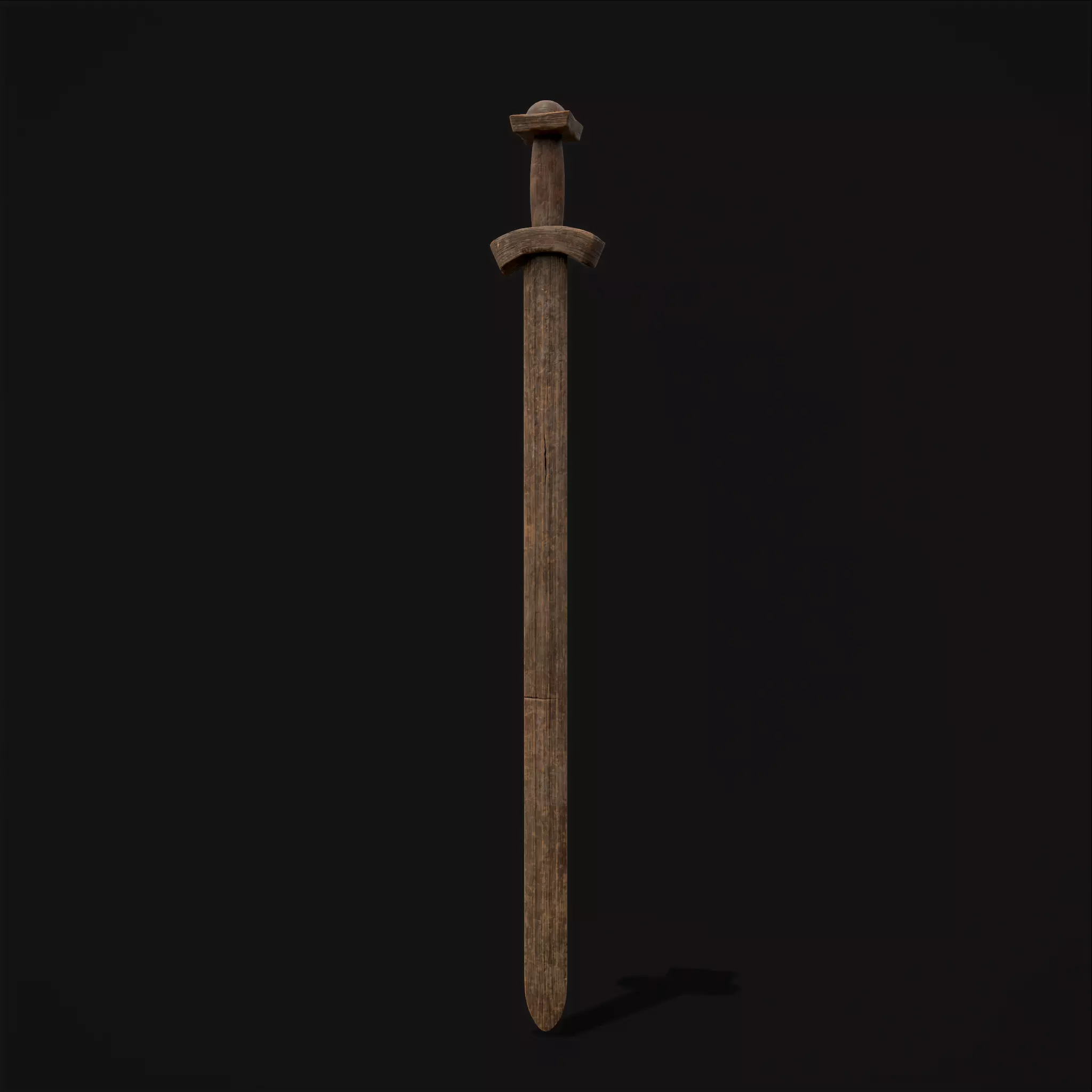 Wooden Toy Short Sword Low-poly 3D model_0