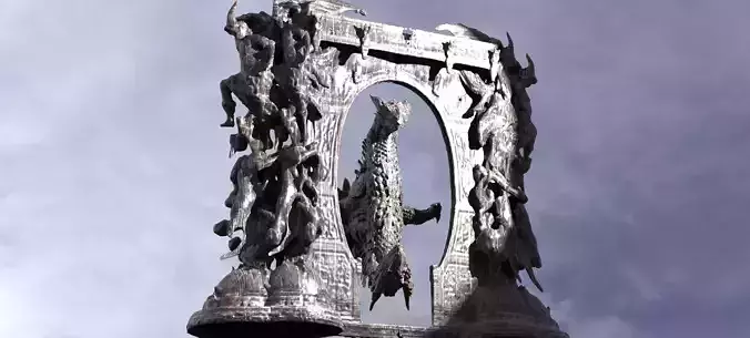 Dragon bone deity monolith Archway 1 3D model