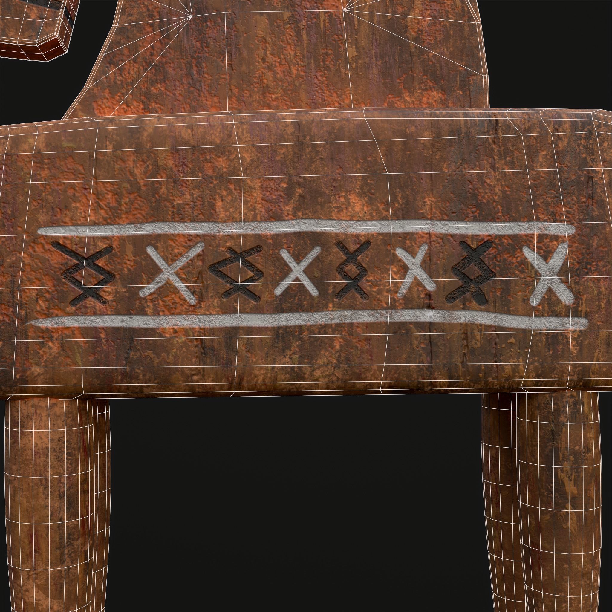 Rustic Hand Painted Toy Horse Low-poly 3D model_12