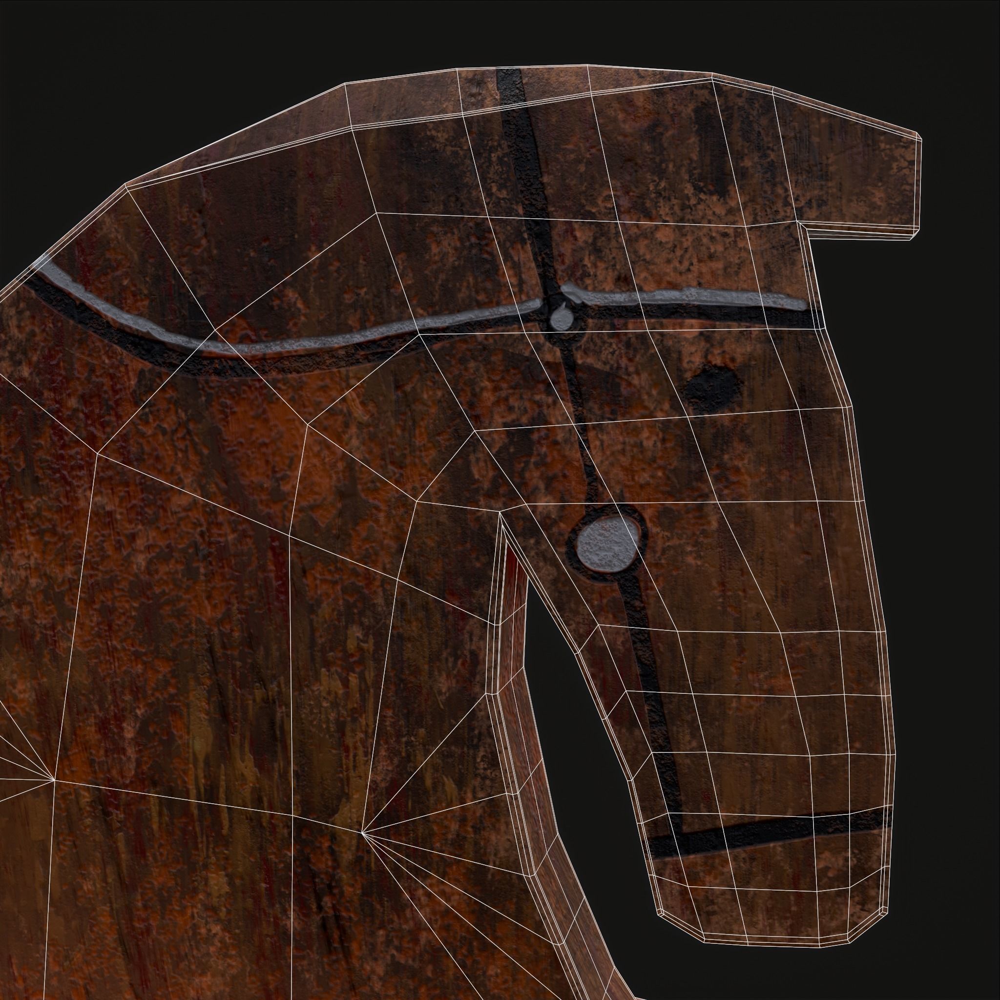 Rustic Hand Painted Toy Horse Low-poly 3D model_14