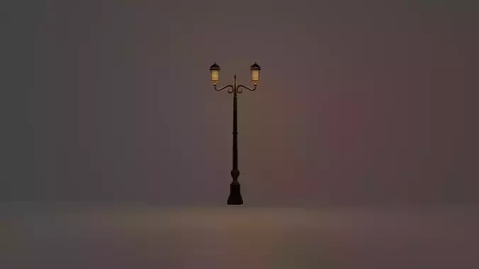 Lantern in the park with light PBR Game-ready